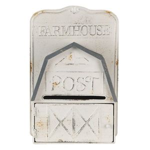 Bílo šedá retro poštovní schránka Farmhouse - 26*12*39 cm 6Y4246 obraz