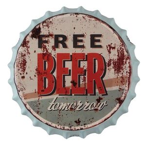 Nástěnná kovová cedule Beer Free Tomorrow - Ø 33 cm 6Y4382 obraz