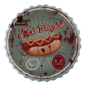 Nástěnná kulatá cedule Hot Dogs - Ø 50 cm 6Y4394 obraz