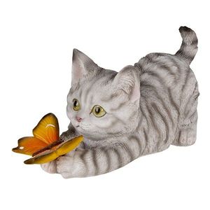 Dekorativní soška kočky s motýlkem - 19*8*10 cm 6PR3357 obraz