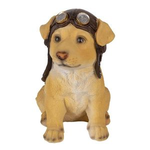 Dekorativní soška psa s motorkářskou čepicí - 14*10*16 cm 6PR3368 obraz