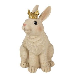Dekorativní soška králíka se zlatou korunkou - 16*13*23 cm 6PR3385 obraz