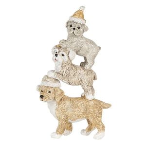 Vánoční dekorativní soška psů s čepicemi - 10*4*18 cm 6PR4646 obraz