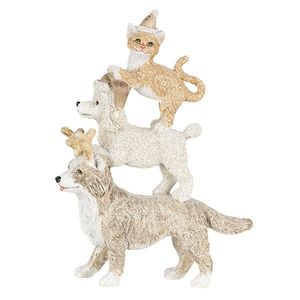 Vánoční dekorativní soška zvířátek s čepicemi - 12*4*17 cm 6PR4647 obraz