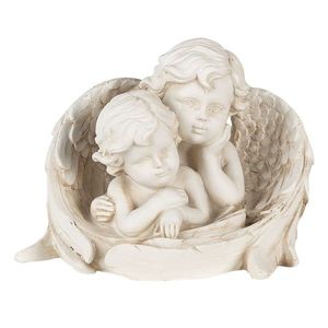 Bílá dekorativní soška 2 andělů - 16*10*12 cm 6PR4707 obraz