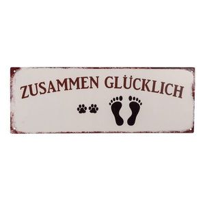 Nástěnná kovová cedule Zusammen Glücklich - 36*13 cm 6Y4411 obraz