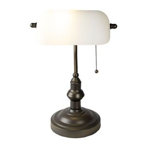 Kovová stolní lampa s bílým stínidlem Michel - Ø 27*40 cm E27/max 1*60W 5LL-5125W obraz