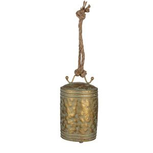 Zlatý antik kovový závěsný zvon - Ø 12*17 cm 64815 obraz