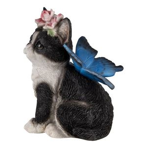 Dekorativní soška černo bílého koťátka s křídly motýla - 12*10*15 cm 6PR3353 obraz