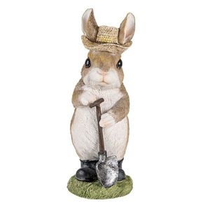 Dekorativní soška králíka s kloboukem a rýčem - 9*8*22 cm 6PR3373 obraz