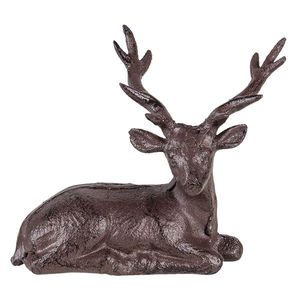 Hnědo černá kovová dekorativní soška jelena - 15*9*15 cm 6Y4320 obraz