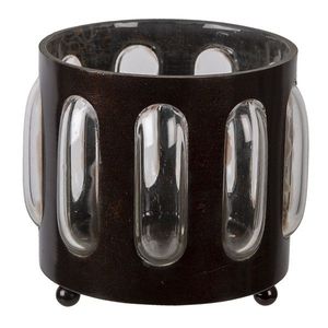 Kovovo skleněný svícen Bubble na čajovou svíčku - Ø 11*13 cm 6Y4627 obraz