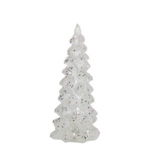 Bílý vánoční stromek se třpytkami Led M - Ø11*26cm XMLDWM obraz