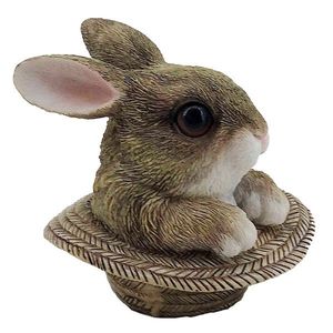 Dekorativní soška králíka v klobouku - 9*9*9 cm 6PR3344 obraz