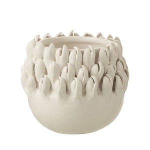 Krémový keramický obal na květináč Ibiza white - Ø 13*12cm 13001 obraz