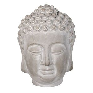 Dekorace šedá hlava Buddhy M - 15*15*19 cm 6TE0360M obraz