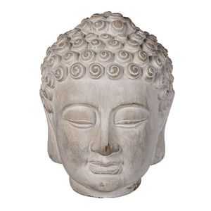 Dekorace šedá hlava Buddhy S - 13*14*17 cm 6TE0360S obraz