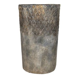 Šedý antik cementový vysoký květináč - Ø 24*39 cm 6TE0366 obraz