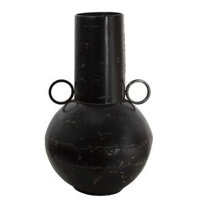 Černá kovová dekorační váza s odřením Tinn - Ø 26*42 cm 6Y4515 obraz