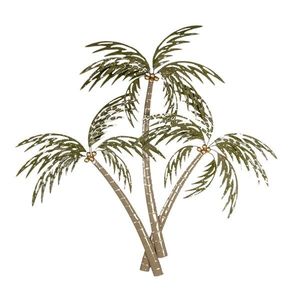Nástěnná kovová dekorace palmy - 90*8*100 cm 5Y0903 obraz