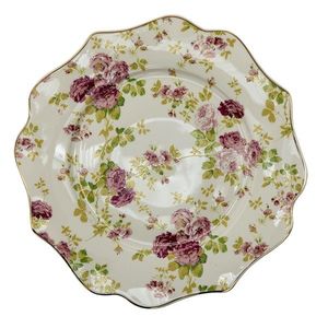 Porcelánový vlněný dezertní talířek s květy - Ø 21*2 cm 6CE1291 obraz