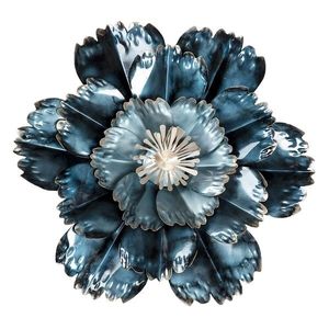 Modrá kovová nástěnná dekorace květina Touri - Ø 54*6 cm 6Y4461 obraz