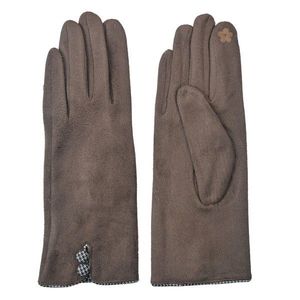 Hnědé dámské rukavice s knoflíky - 8*24 cm JZGL0036CH obraz