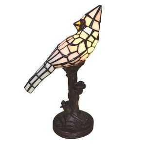 Stolní lampa Tiffany White Parrot - 15*12*33 cm E14/max 1*25W 5LL-6102N obraz