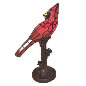 Stolní lampa Tiffany Red Parrot - 15*12*33 cm E14/max 1*25W 5LL-6102R obraz