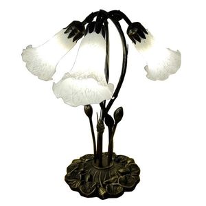 Stolní Tiffany lampa se 3mi květy Leonie - 41*31*43 cm 5LL-6104 obraz