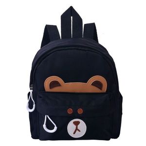 Černý dětský batoh s medvídkem - 21*9*23 cm MLLLBAG0022Z obraz
