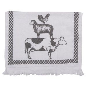 Kuchyňský froté ručník s krávou, ovcí a slepicí - 40*66 cm CT021 obraz