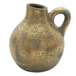 Zlatý keramický džbán z uchem a patinou Karis - 19*17*20 cm 6CE1320 obraz