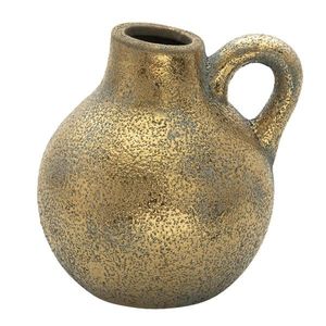 Zlatý keramický džbán z uchem a patinou Karis - 16*14*16 cm 6CE1321 obraz