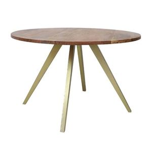 Kulatý jídelní stůl s dřevěnou deskou z akáciového dřeva Mimoso - Ø 120*75 cm 6744143 obraz