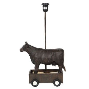 Černá základna k lampě kráva na vozíku - 30*17*56 cm 6LMP644 obraz