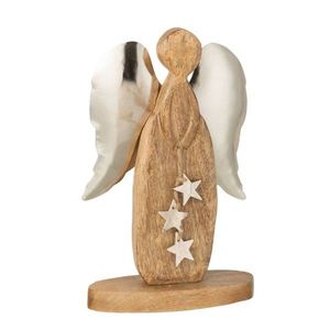 Dřevěný anděl s kovovými křídly - 15*6*26cm 15851 obraz