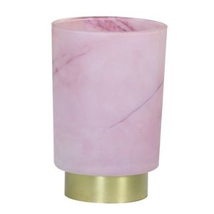 Růžová skleněná stolní lampa Marble Led - Ø10*27cm 1855861 obraz