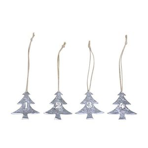 Šedé kovové vánoční stromky s čísly 1-4 na svíčky - 5*6cm 52024-00 obraz