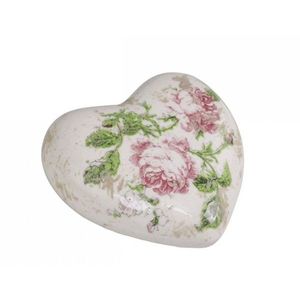Keramické dekorační srdce s růžičkami Toulouse - 7*7*3 cm 39201-07 obraz