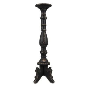 Černý antik dřevěný svícen Vien - Ø 21*60 cm 5H0520 obraz