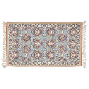 Modrý bavlněný koberec s ornamenty a třásněmi - 140*200 cm KT080.062L obraz
