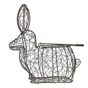 Hnědý dekorační drátěný košík ve tvaru králíka - 26*15*28 cm 6Y4658 obraz