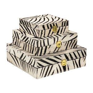 Zebra Bijoux box z hovězí kůže (sada 3ks) - 25, 5*25, 5*8cm MHZBB obraz