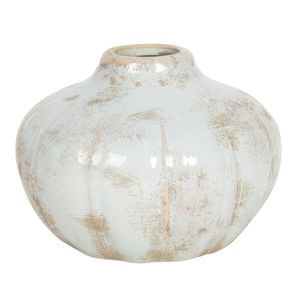 Pastelově modrá keramická váza s patinou - Ø 14*11 cm 6CE1203 obraz