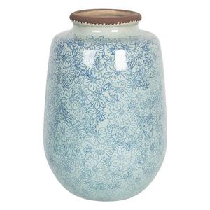 Velká vintage keramická váza s kvítky Bleues – Ø 17*26 cm 6CE1204 obraz
