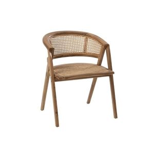 Hnědá dřevěná židle Ani Teak s bambusovým výpletem - 59*59*73cm 11282 obraz
