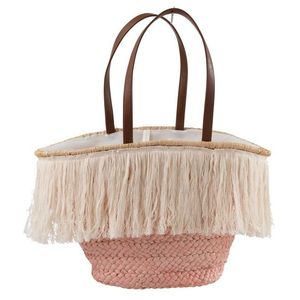Světle růžová plážová taška/ košík s třásněmi Beach tassel - 48*18*30cm 93738 světle růžová obraz