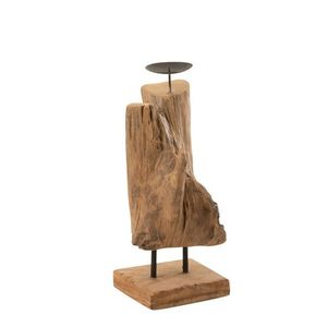 Dřevěný svícen v přírodním tvaru z teakového dřeva Trun S - 15*15*35 cm 11300 obraz