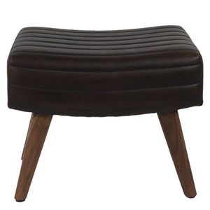 Hnědá kožená stolička s dřevěnými nohami Minot - 49*33*41 cm 60962 obraz